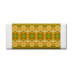 Boho Stylized Floral Stripes Hand Towel