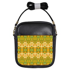 Boho Stylized Floral Stripes Girls Sling Bags by dflcprints