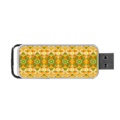 Boho Stylized Floral Stripes Portable Usb Flash (two Sides)