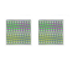 Colorful Zigzag Pattern Cufflinks (Square)