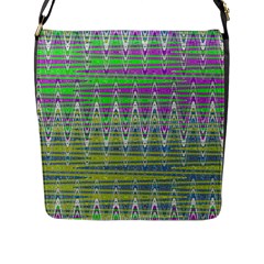 Colorful Zigzag Pattern Flap Messenger Bag (l)  by BrightVibesDesign