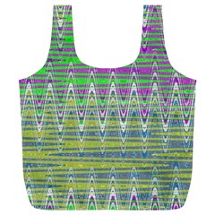 Colorful Zigzag Pattern Full Print Recycle Bags (l) 