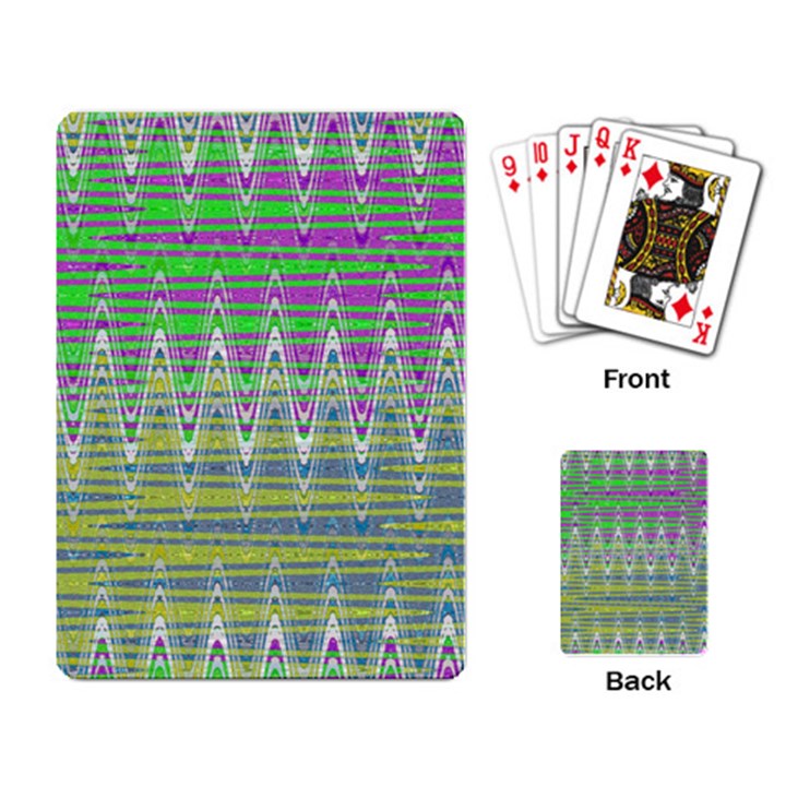 Colorful Zigzag Pattern Playing Card