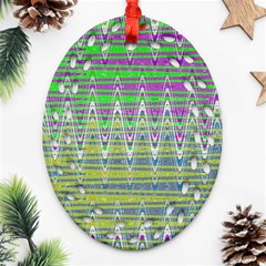 Colorful Zigzag Pattern Ornament (Oval Filigree) 