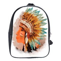 Native American Young Indian Shief School Bags(large)  by TastefulDesigns