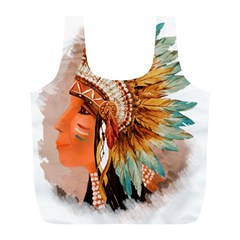 Native American Young Indian Shief Full Print Recycle Bags (l) 