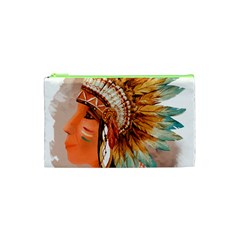 Native American Young Indian Shief Cosmetic Bag (xs) by TastefulDesigns