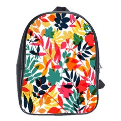 Seamless Autumn Leaves Pattern  School Bags(large) 