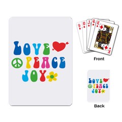 Love Peace And Joy Signs Playing Cards Single Design by TastefulDesigns