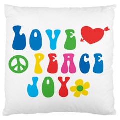 Love Peace And Joy  Large Flano Cushion Case (one Side)