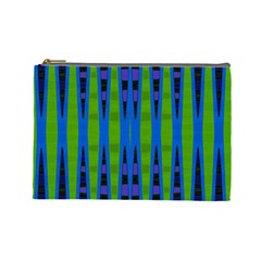 Blue Green Geometric Cosmetic Bag (large)  by BrightVibesDesign