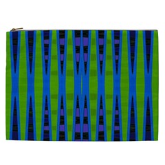 Blue Green Geometric Cosmetic Bag (xxl) 