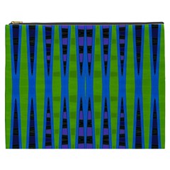 Blue Green Geometric Cosmetic Bag (xxxl) 