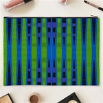 Blue Green Geometric Cosmetic Bag (XXXL)  Back