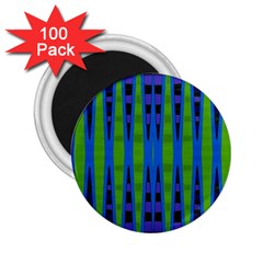 Blue Green Geometric 2 25  Magnets (100 Pack) 