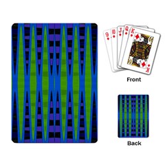 Blue Green Geometric Playing Card