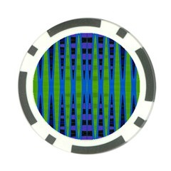 Blue Green Geometric Poker Chip Card Guards (10 Pack) 