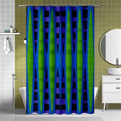 Blue Green Geometric Shower Curtain 48  X 72  (small) 