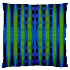 Blue Green Geometric Large Cushion Case (two Sides)