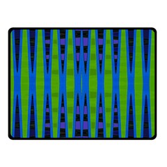 Blue Green Geometric Double Sided Fleece Blanket (small) 