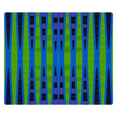 Blue Green Geometric Double Sided Flano Blanket (small) 