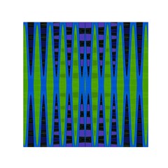 Blue Green Geometric Small Satin Scarf (square) 