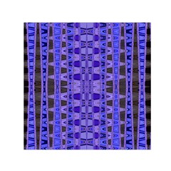 Blue Black Geometric Pattern Small Satin Scarf (square)