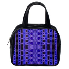 Blue Black Geometric Pattern Classic Handbags (one Side) by BrightVibesDesign