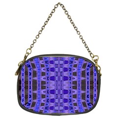 Blue Black Geometric Pattern Chain Purses (two Sides) 