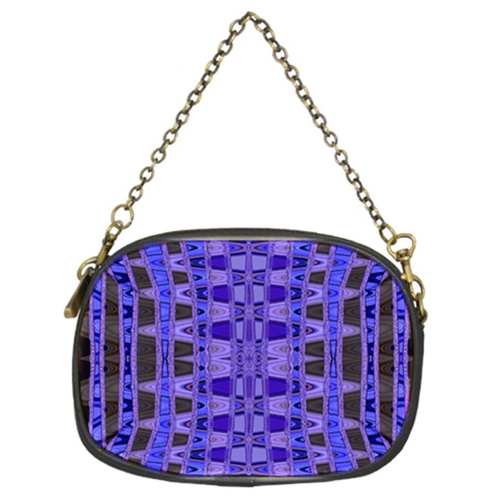 Blue Black Geometric Pattern Chain Purses (Two Sides) 