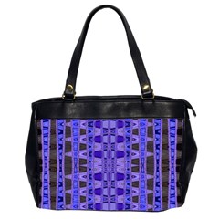 Blue Black Geometric Pattern Office Handbags (2 Sides) 