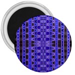 Blue Black Geometric Pattern 3  Magnets Front