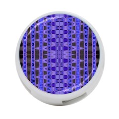 Blue Black Geometric Pattern 4-port Usb Hub (two Sides) 