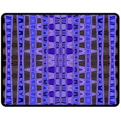 Blue Black Geometric Pattern Fleece Blanket (medium) 