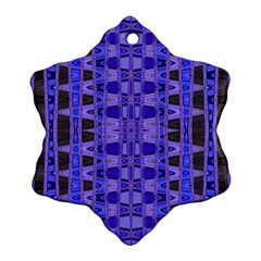 Blue Black Geometric Pattern Ornament (snowflake) 