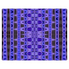 Blue Black Geometric Pattern Double Sided Flano Blanket (medium) 