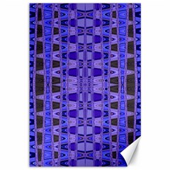 Blue Black Geometric Pattern Canvas 12  X 18  