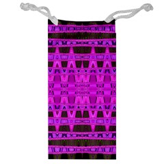 Bright Pink Black Geometric Pattern Jewelry Bags