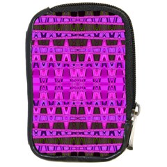 Bright Pink Black Geometric Pattern Compact Camera Cases