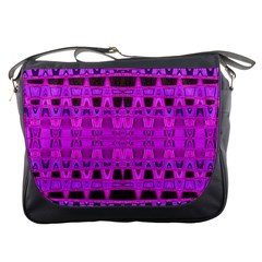 Bright Pink Black Geometric Pattern Messenger Bags