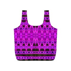 Bright Pink Black Geometric Pattern Full Print Recycle Bags (s) 