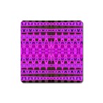 Bright Pink Black Geometric Pattern Square Magnet Front