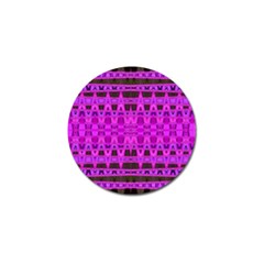 Bright Pink Black Geometric Pattern Golf Ball Marker