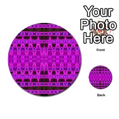 Bright Pink Black Geometric Pattern Multi-purpose Cards (round) 