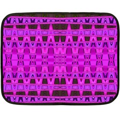 Bright Pink Black Geometric Pattern Double Sided Fleece Blanket (mini) 