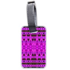 Bright Pink Black Geometric Pattern Luggage Tags (two Sides)