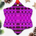 Bright Pink Black Geometric Pattern Ornament (Snowflake)  Front