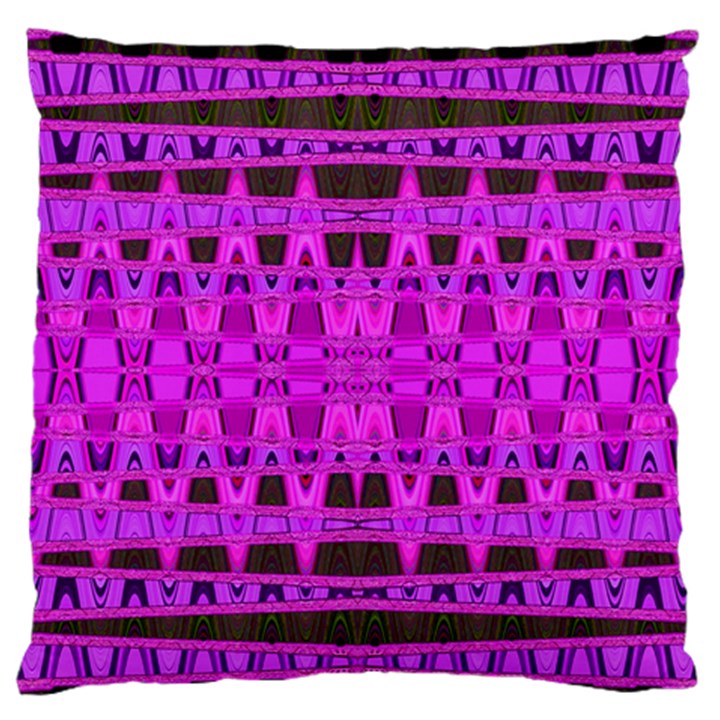 Bright Pink Black Geometric Pattern Standard Flano Cushion Case (One Side)