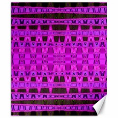 Bright Pink Black Geometric Pattern Canvas 8  X 10 