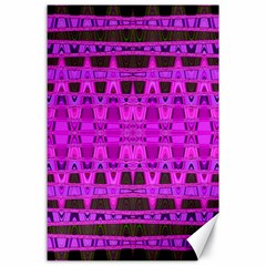 Bright Pink Black Geometric Pattern Canvas 24  X 36 